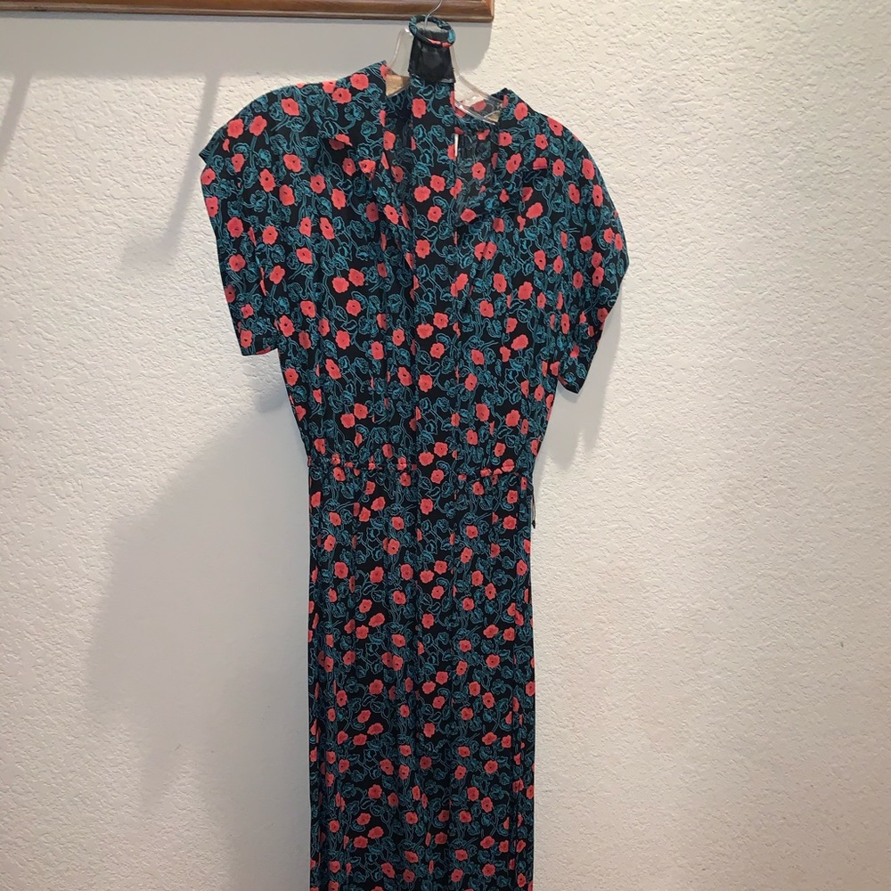 VINTAGE Malibu Media Green Dress with belt